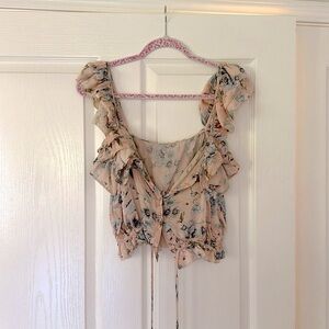 LoveShackFancy silk button top size S
